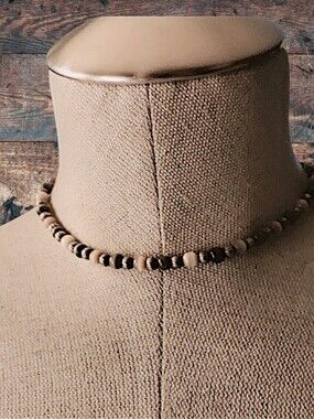 Neutral Beaded Choker Necklace